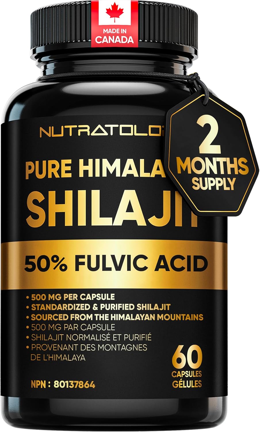 Detalle de Nutratology Shilajit Capsules 50% Fulvic Acid
