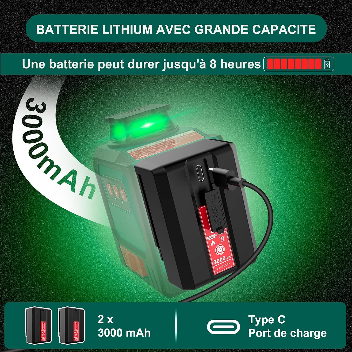 Thumbnail 6 de HYCHIKA Livella Laser Autolivellante 3x360° con Treppiede – Kit completo IP54