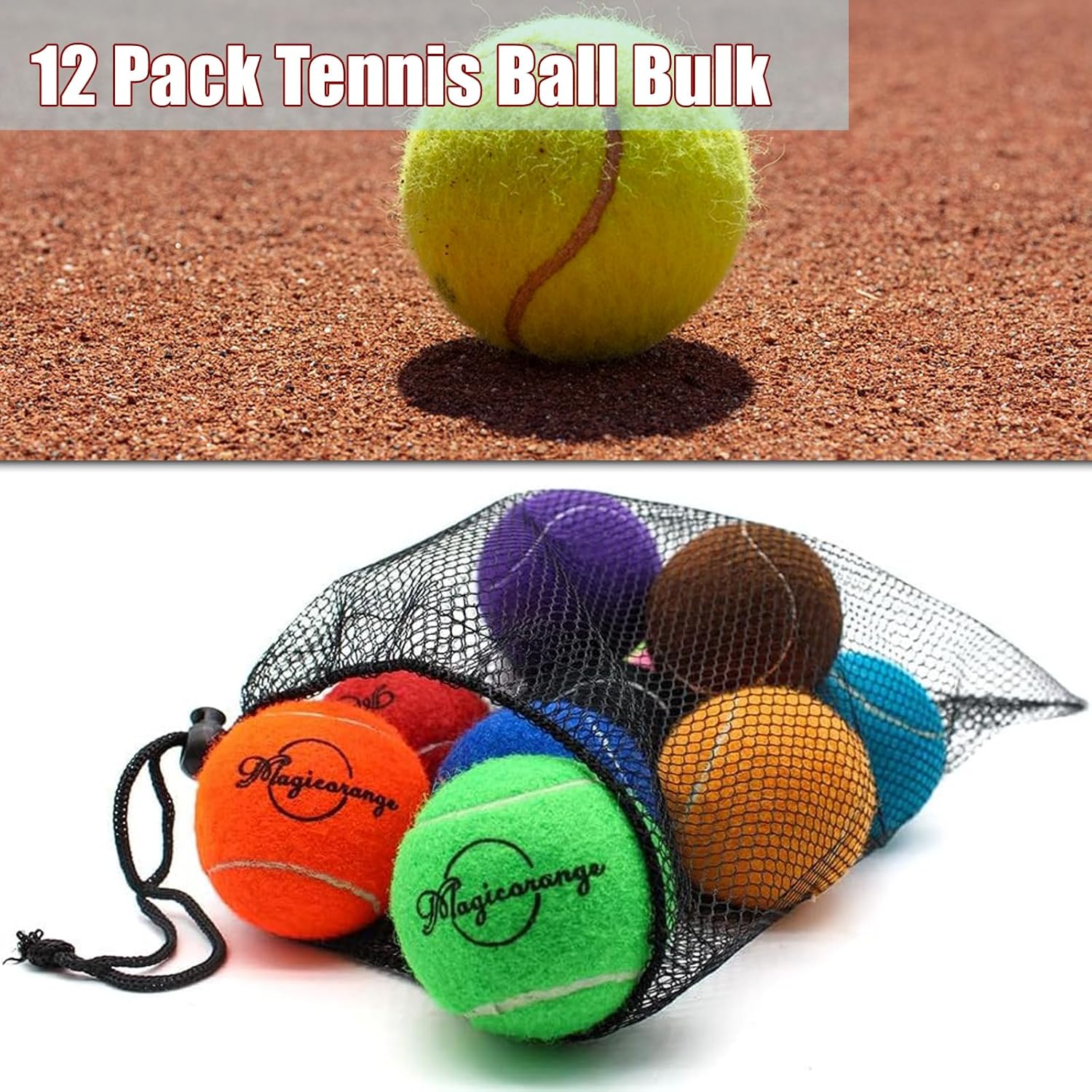 Thumbnail 2 de Magicorange Tennis Balls – 12 Pieces Advanced Training Set with Mesh Bag