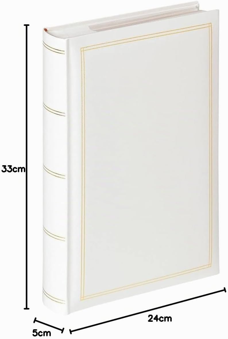 Detalle de Walther Design Album Photo Blanc 300 Photos 10 x 15 cm Memo Book Simili Cuir avec gaufrage, Monza ME-140-W