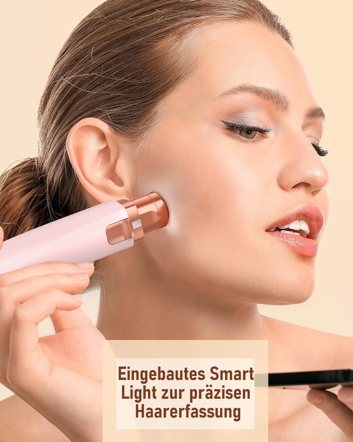 Detalle 2 de iFanzeTech Augenbrauenrasierer 2-in-1 Rosa