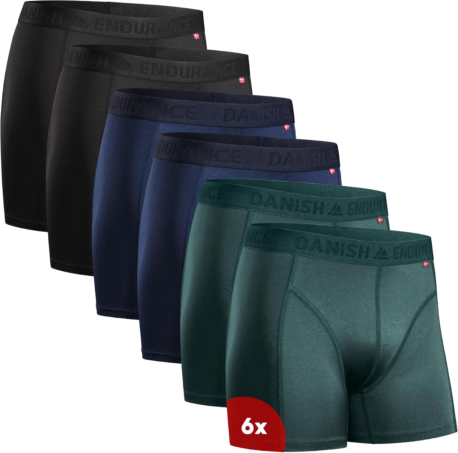 Thumbnail 6 de DANISH ENDURANCE Boxers de Course pour Hommes — Lot de 6, anti-friction, respirants et confortables
