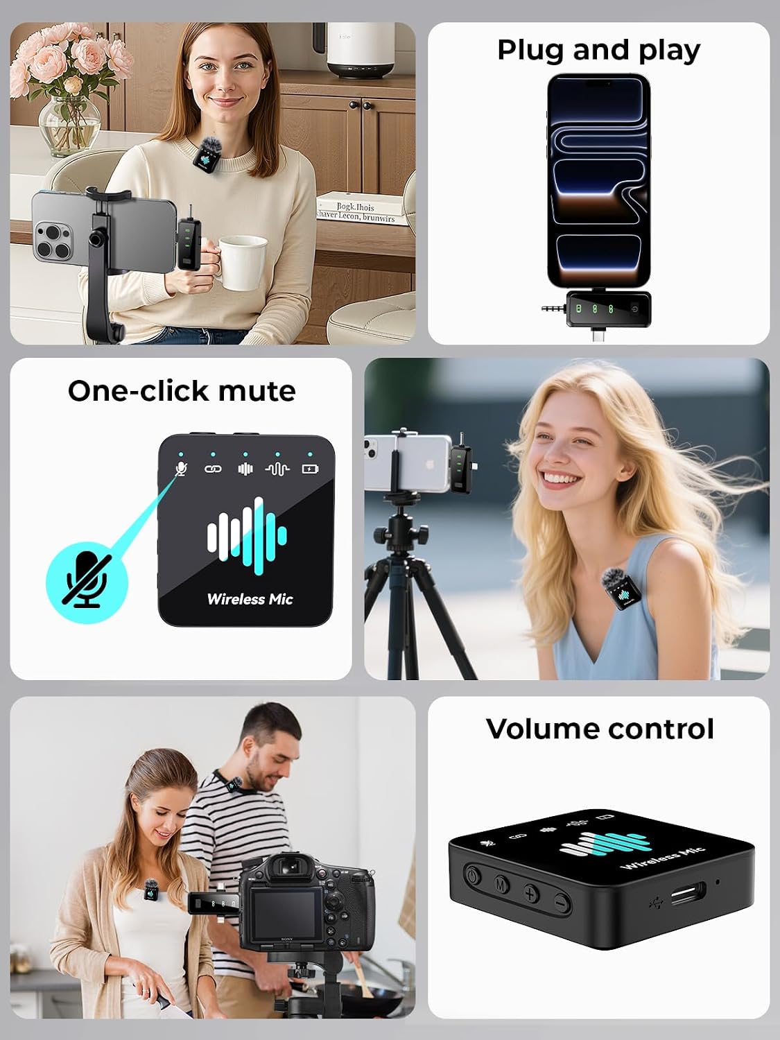Thumbnail 5 de MENERESAS Wireless Lavalier Mic for iPhone 75ft