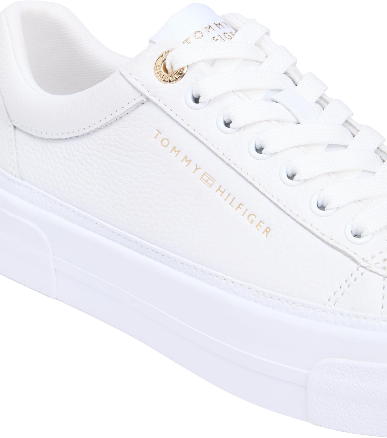 Detalle de Tommy Hilfiger Damen Platform Sneaker TH Platform Sneaker Tumbled Leder Low Top
