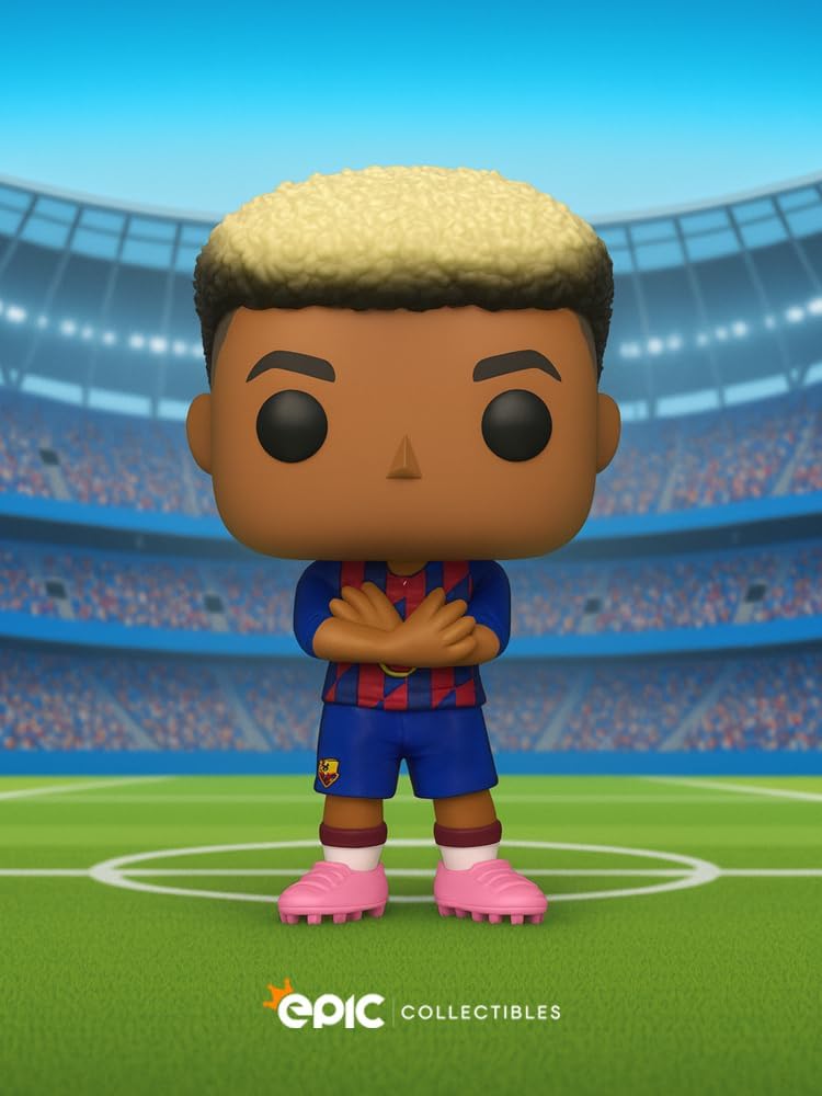 Detalle de Epic Collectibles Pop Football バルセロナ ラミン・ヤマル ビニールフィギュア プロテクター付き