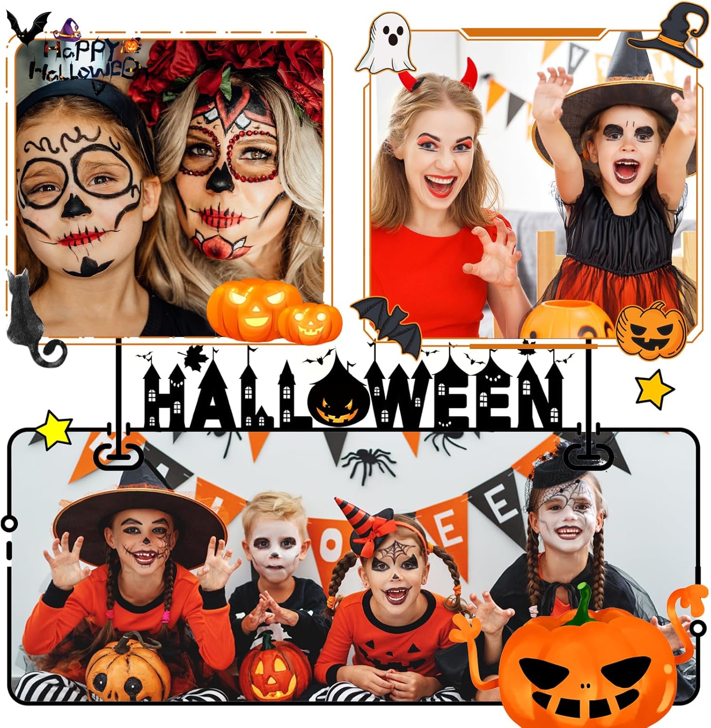 Thumbnail 5 de Face Painting Kit (20 water-based paints) with stencils, glitter and temporary tattoos for children
