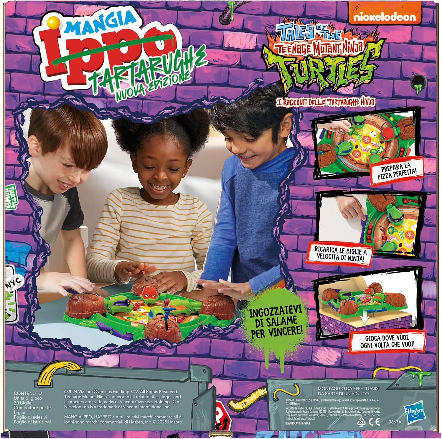 Detalle 2 de Mangia Ippo Tartarughe Ninja Edition gioco da tavolo 🧩