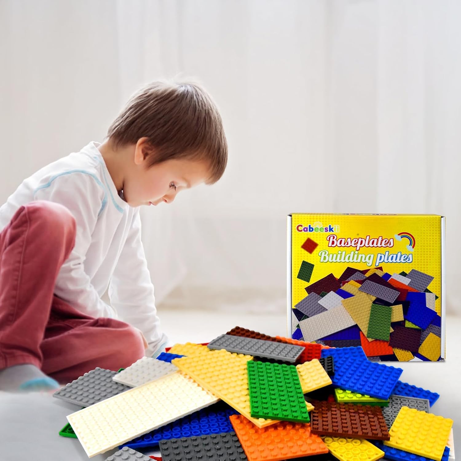 Thumbnail 6 de Cabeeskii 130PCS Platten-Set Bauplatten in 11 Größen, 3 Farben – kompatibel mit großen Marken