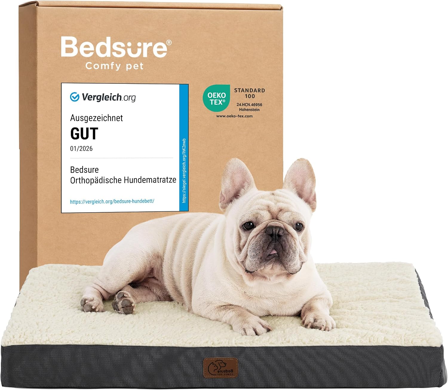Thumbnail 6 de Bedsure orthopädisches Hundebett für große Hunde – 104 x 74 x 9 cm, dunkelgrau