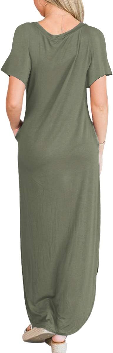 Detalle 2 de ANRABESS Women's Summer Maxi Dress: Loose Fit, Short Sleeves, Beach-Ready Sundress
