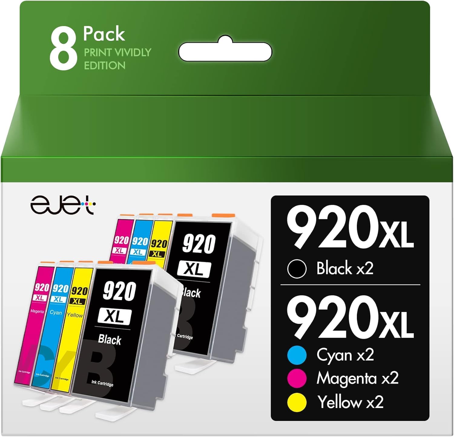 Detalle de Ejet 920XL Ink Cartridges 8-Pack