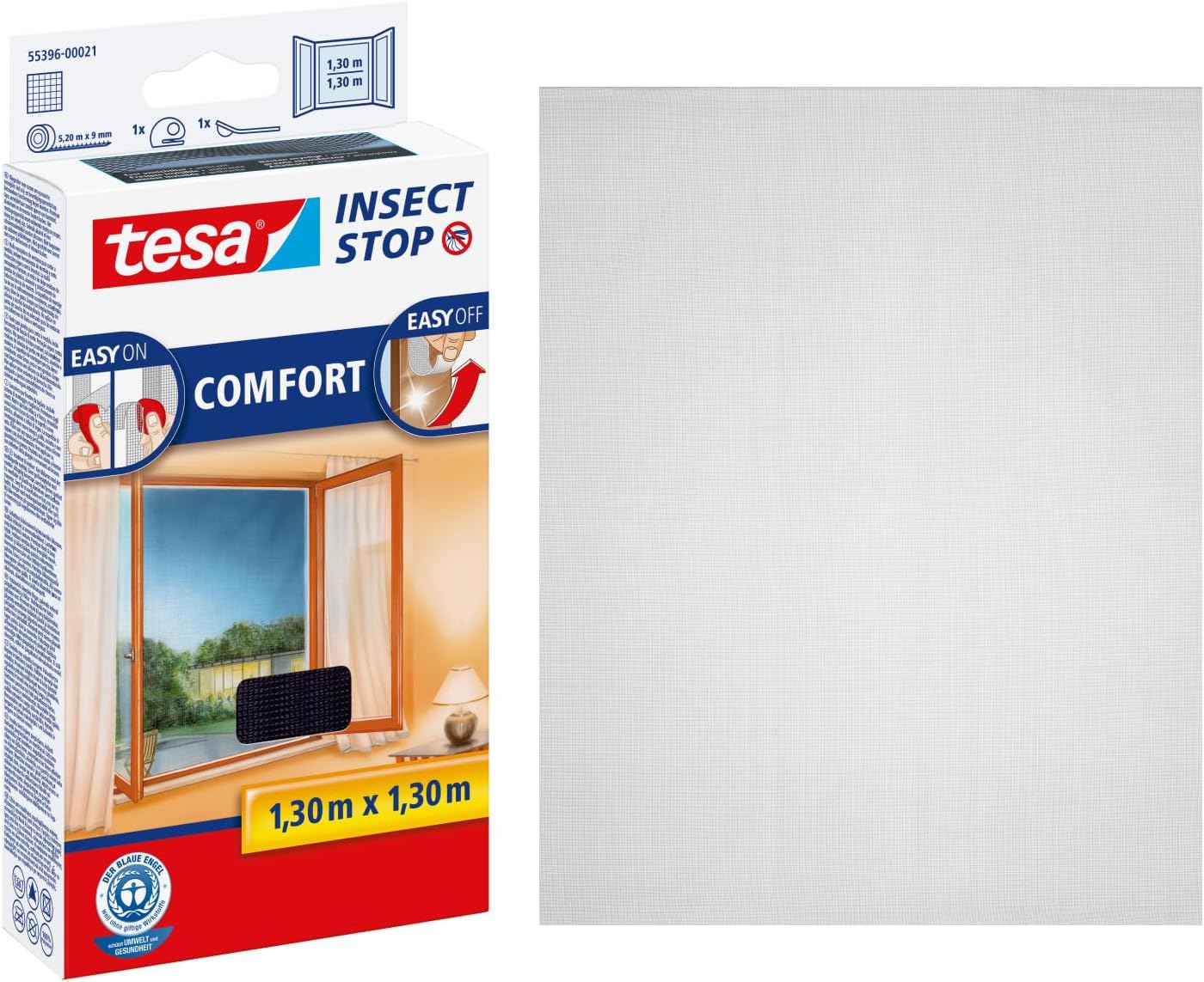 Detalle de tesa INSECT STOP H&L Fly Screen Premium Windows – Moustiquaire 130 cm x 130 cm, Anthracite