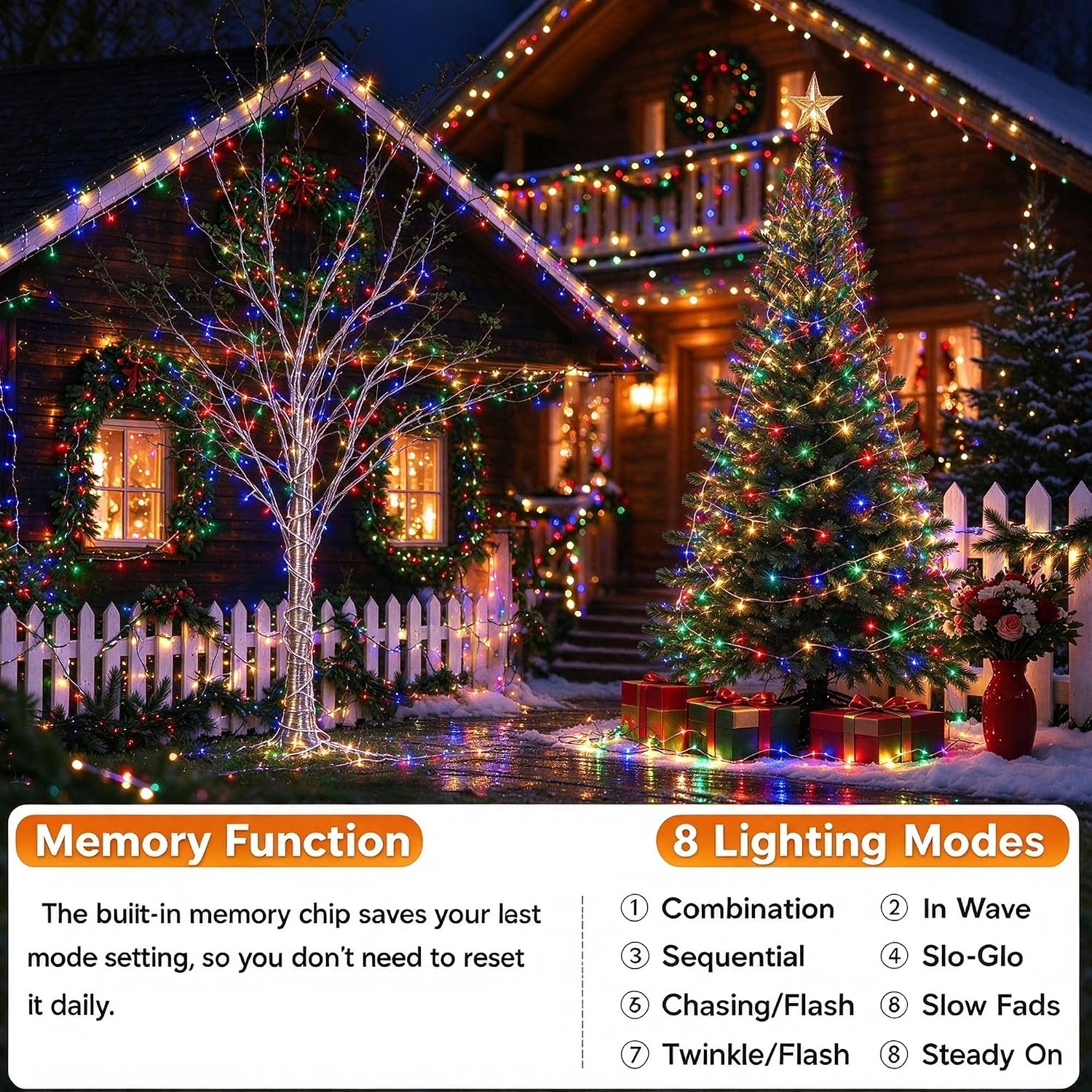 Thumbnail 1 de Joomer 3367b0d2-b065-477d-b90a-aa539db52403 Solar Fairy Lights, 2-Pack, 240 Multicolour LEDs