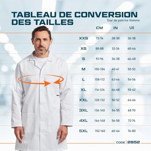Detalle de Portwest Hygiene & Warehouse Coat à Poches Multiples, Ventilé, Blanc, Medium – Ref 2852MED