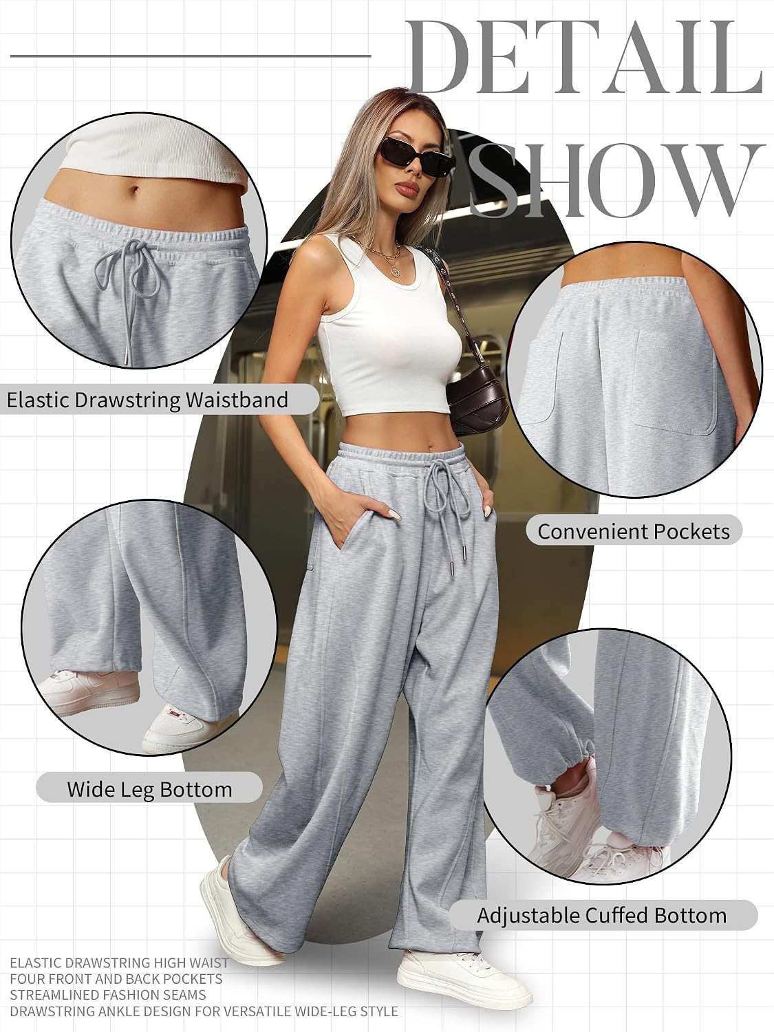 Thumbnail 5 de ELLEVEN Women's Sweatpants, Cotton-Polyester Blend