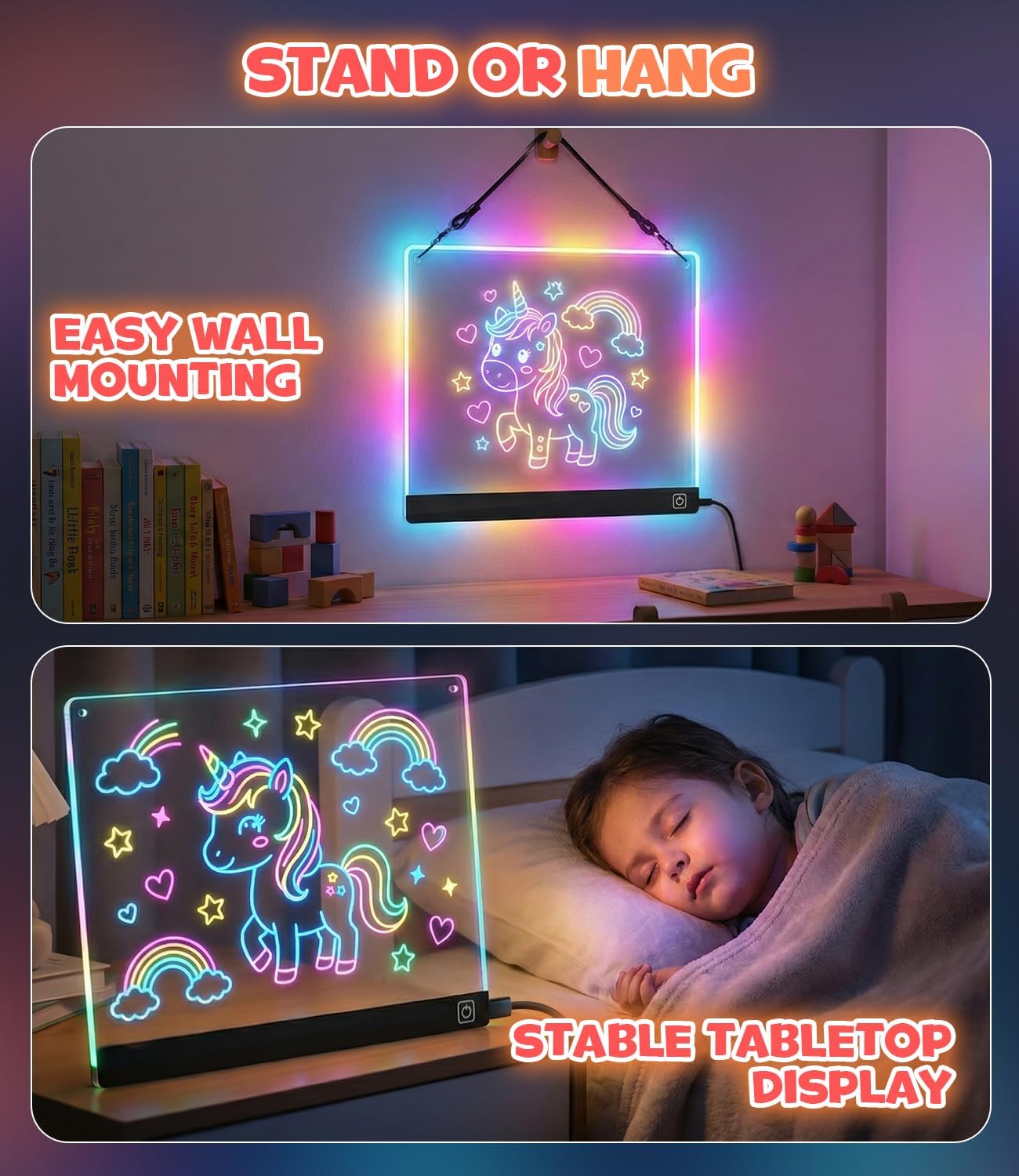 Thumbnail 3 de KiddyFunpals KD188 LED Drawing Board, 7 Colors, 7 Pens and Tracing Sheets