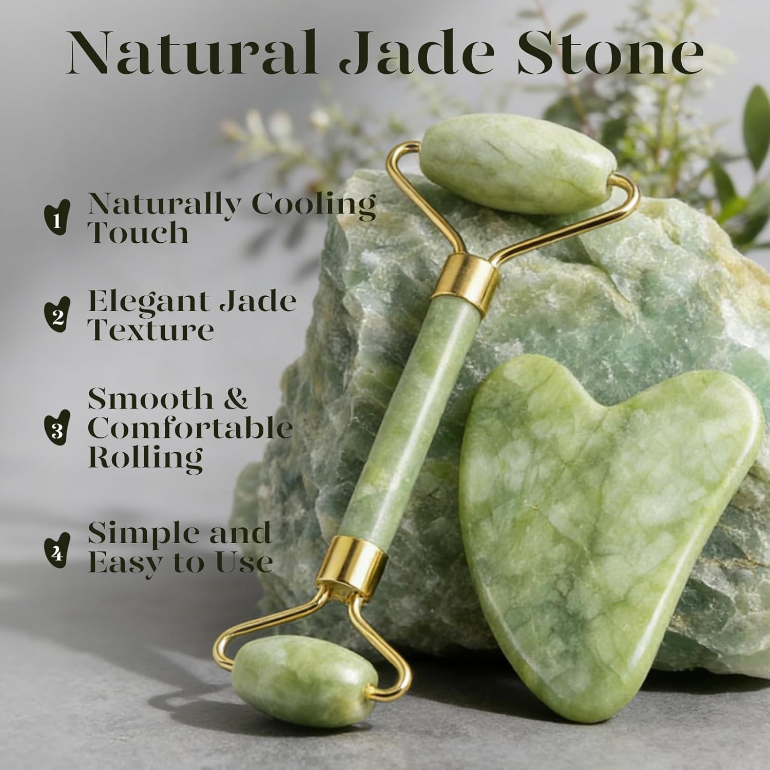 Detalle de BAIMEI Gua Sha und Jade Roller Gesichtstool