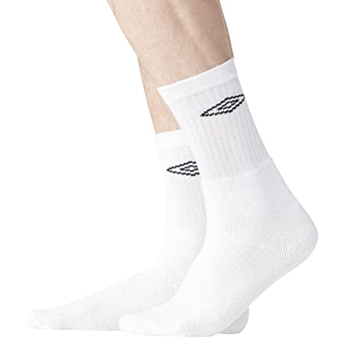 Detalle de Chaussettes Umbro 43-46 Blanc – Lot de 6 en coton, confort quotidien