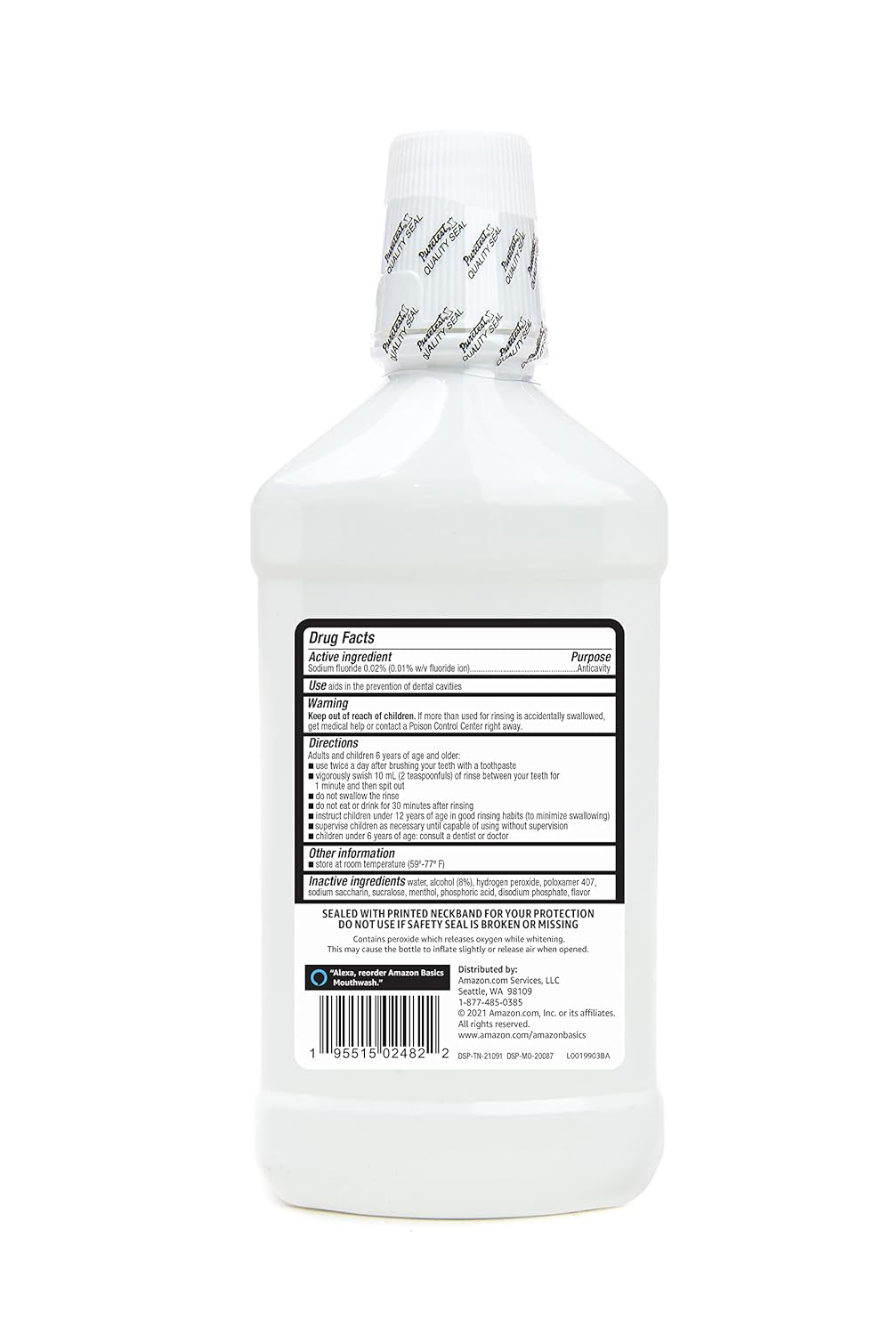 Thumbnail 1 de Amazon Basics Whitening Anticavity Mouthwash (Fresh Mint), 16 fl oz