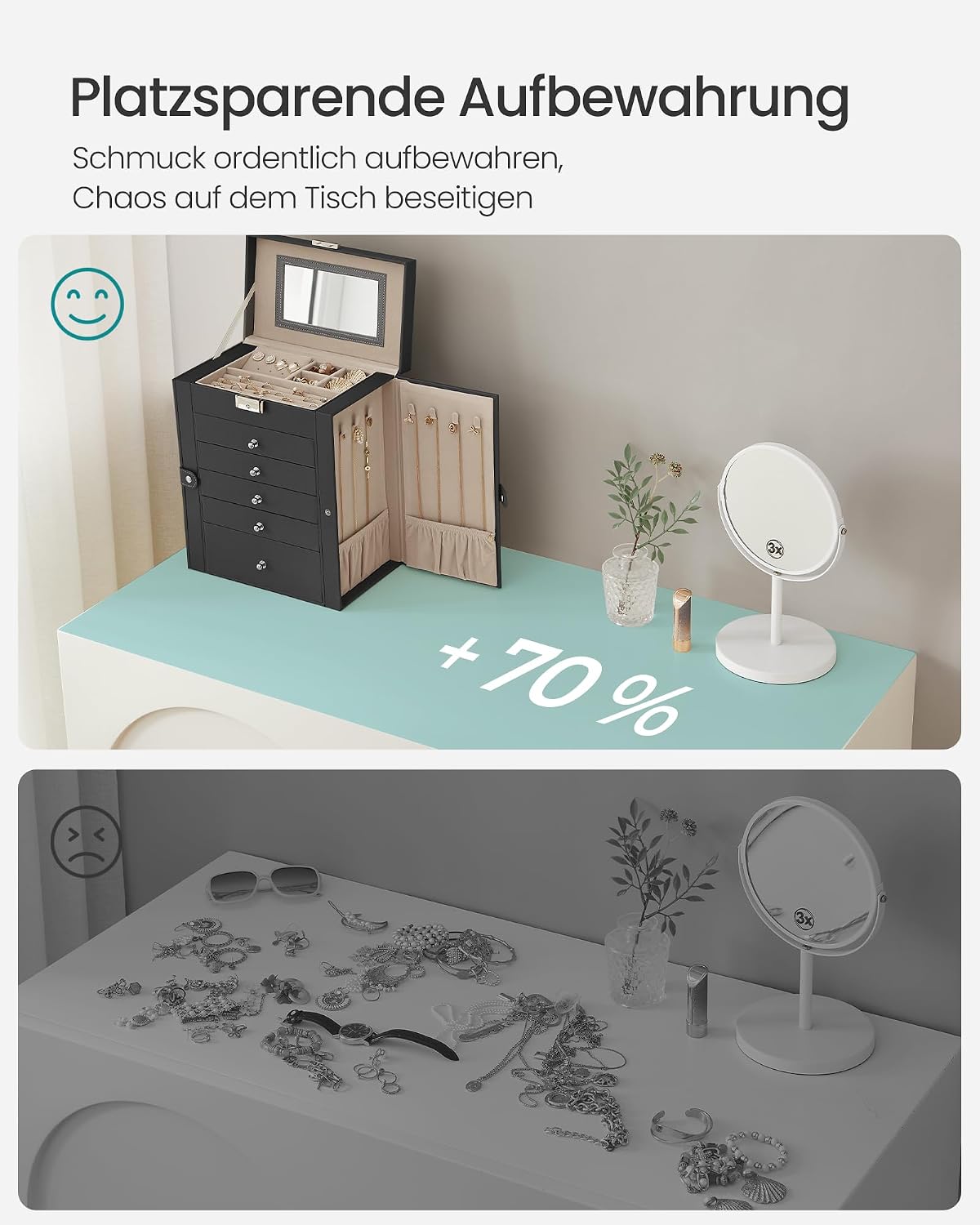 Thumbnail 6 de SONGMICS Schmuckkästchen 6 Ebenen mit Schloss
