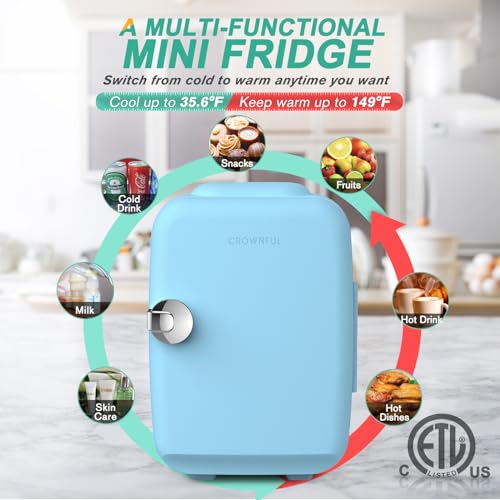 Thumbnail 1 de CROWNFUL Mini Fridge 4 Litre: Portable Cooler and Warmer for Skin Care, Cosmetics and Snacks