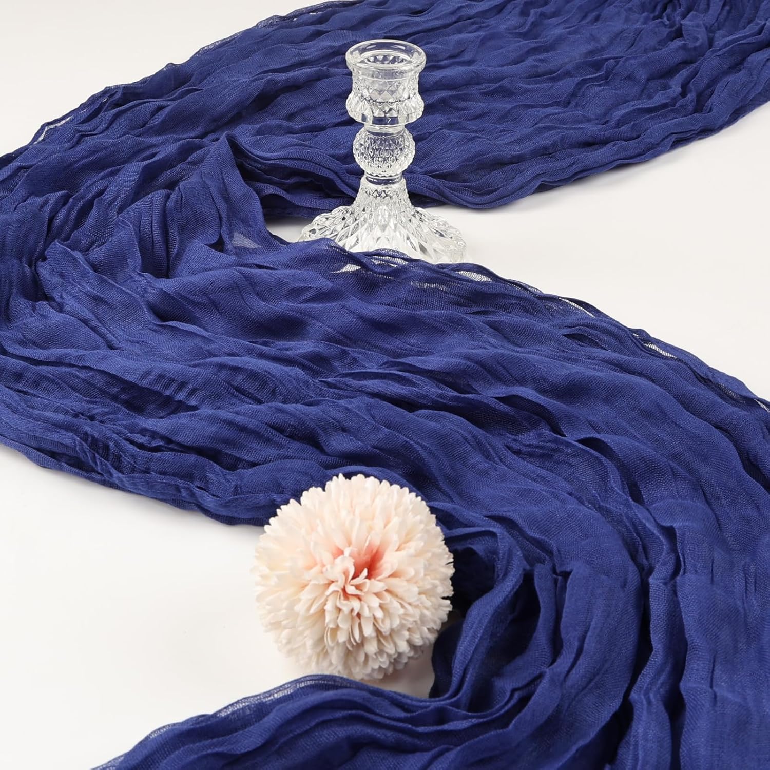 Thumbnail 2 de 12-Pack 10FT Royal Blue Cheesecloth Table Runner (120 Inch Long) for Weddings, Parties & Home Decor
