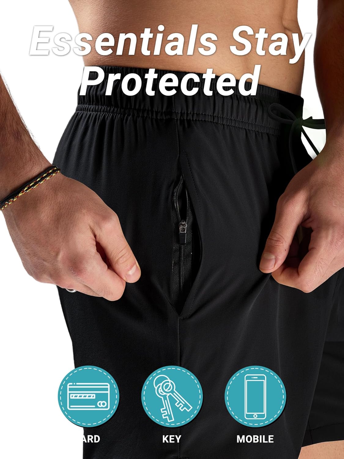 Thumbnail 3 de Arcweg Costume da Bagno da Uomo 2 in 1 con Boxer Slip Foderato e Tasche con Cerniera
