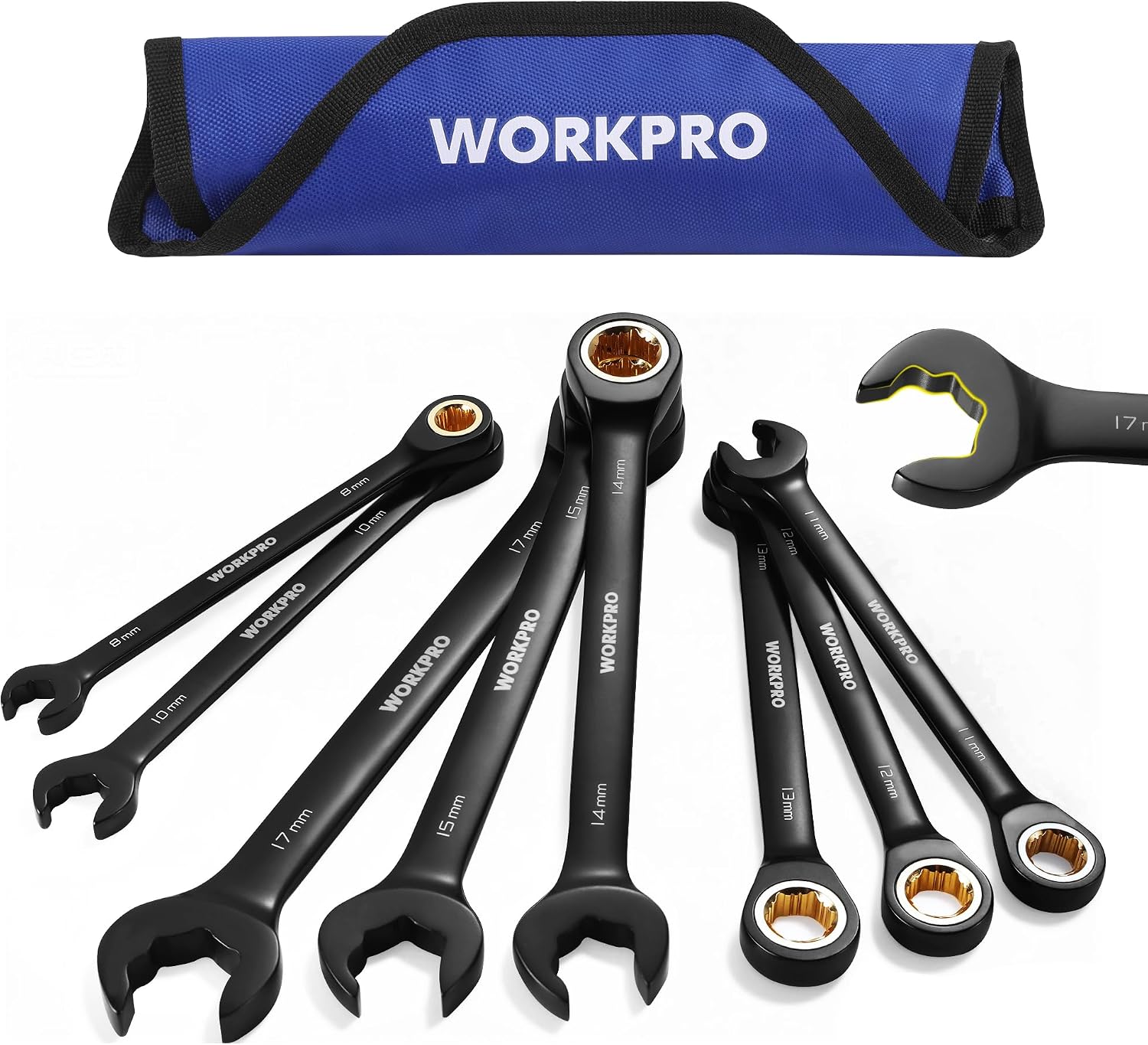 Detalle de WORKPRO Ratcheting Wrench Set, Metric