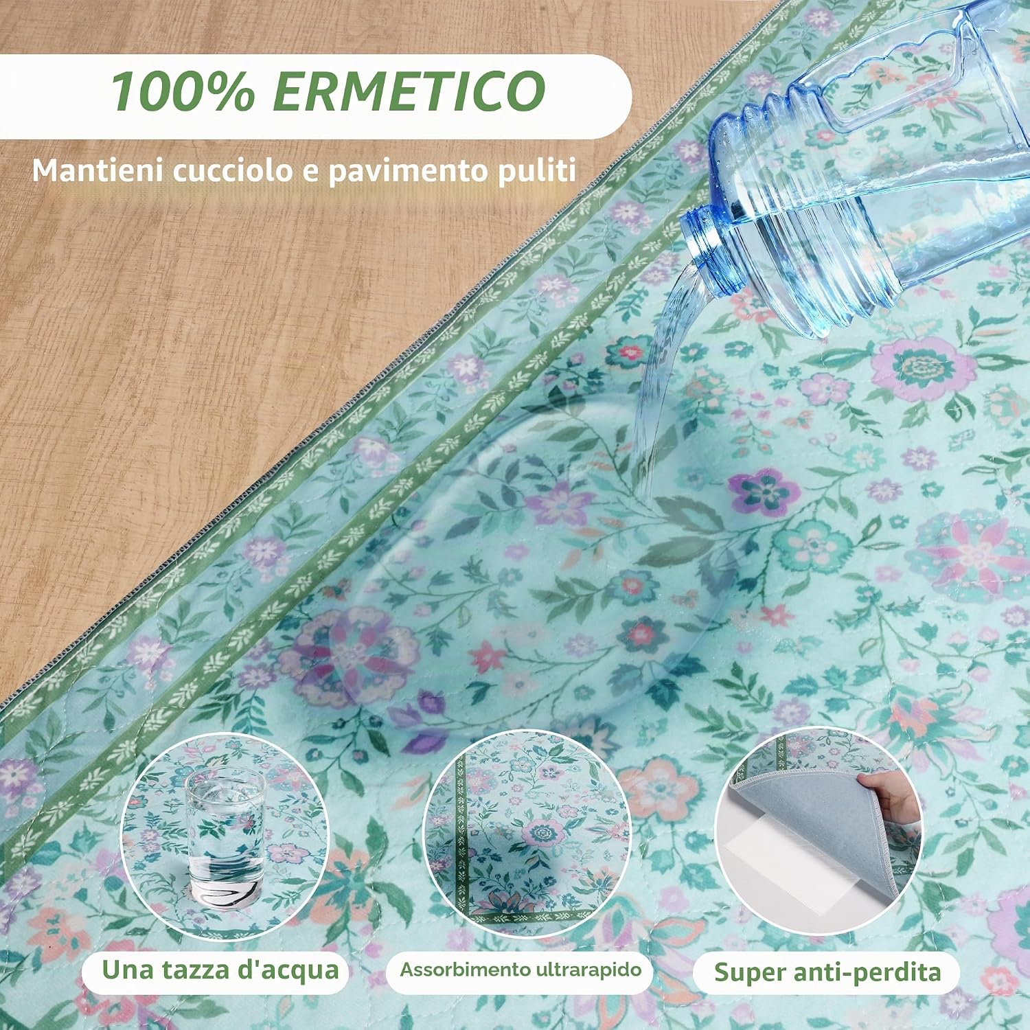 Detalle de BaoDan Traversine lavabili per cani 60x90 cm (2 pezzi) – tappetini antiscivolo, impermeabili e riutilizzabili