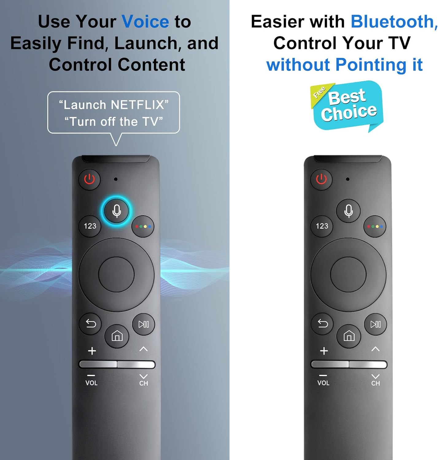 Detalle de BN59-1266A Voice Replacement Remote for Samsung Smart TVs (Voice Function) — Pairing Included — 1-Year Warranty