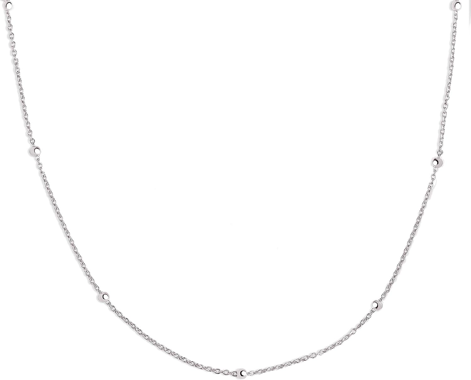 Detalle de SINGULARU Halskette Dots – Sterlingsilber mit Rhodium- oder Goldschicht und Kugeln, 50 cm