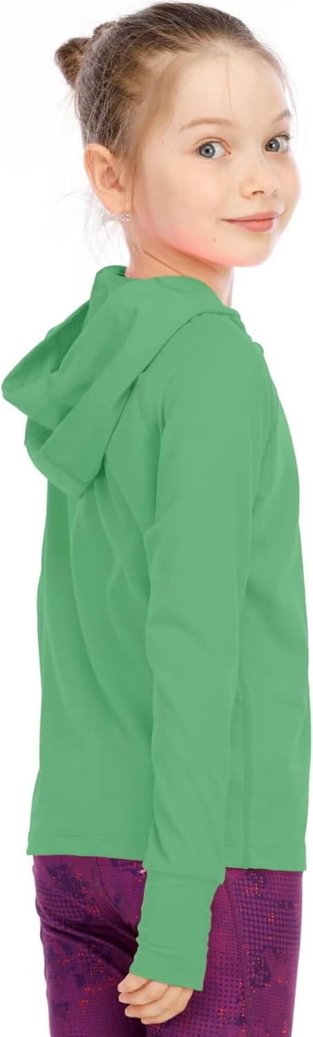 Thumbnail 2 de HMILES Girls UV Long Sleeve Running Tops with Thumbholes – Lightweight UPF 50+ Hooded Shirt for Kids