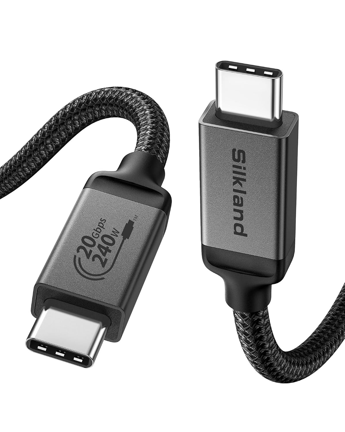 Detalle de Silkland USB4/Thunderbolt-4 Kabel (5 m) für 5K/4K@60Hz, 20 Gbit/s & bis 240 W Laden