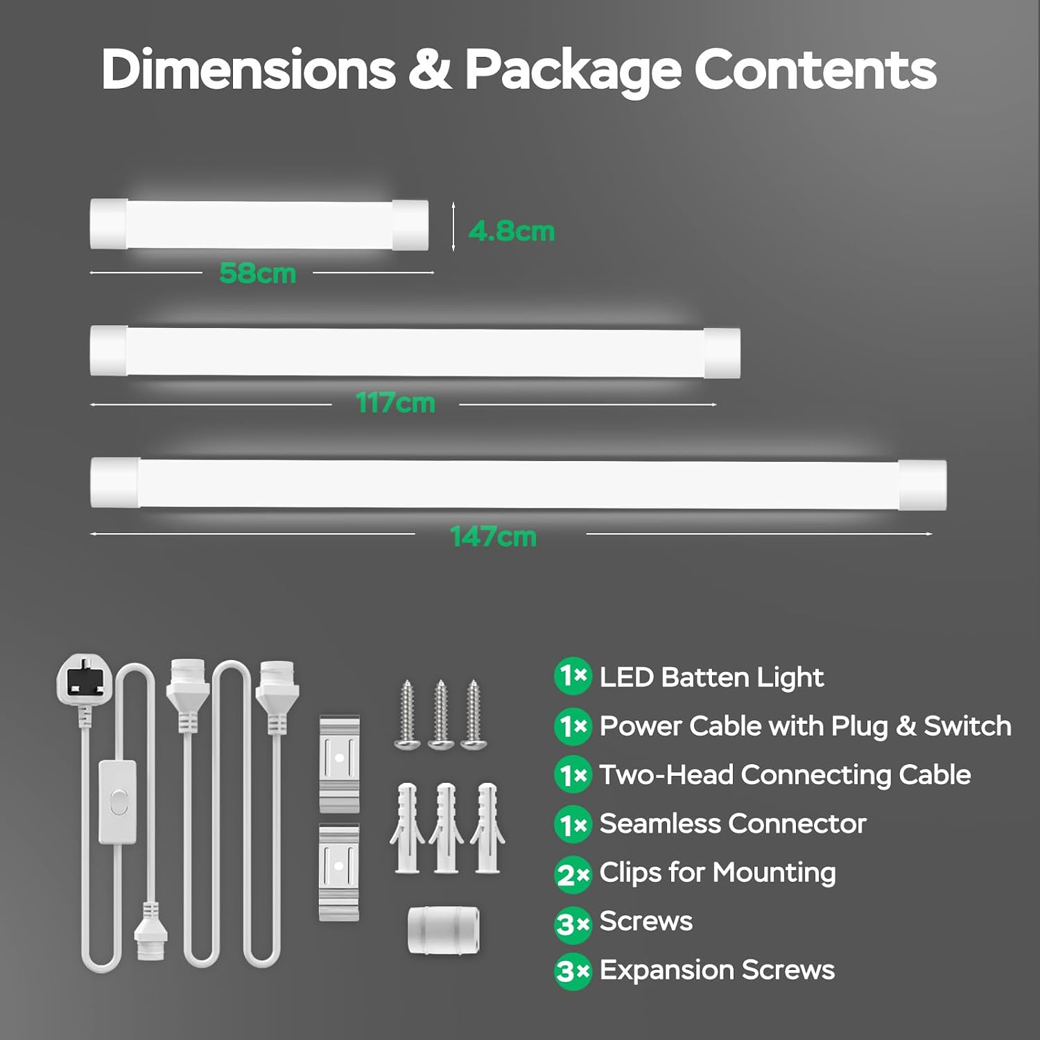 Thumbnail 6 de Plug in LED Batten Light 4ft 6500K