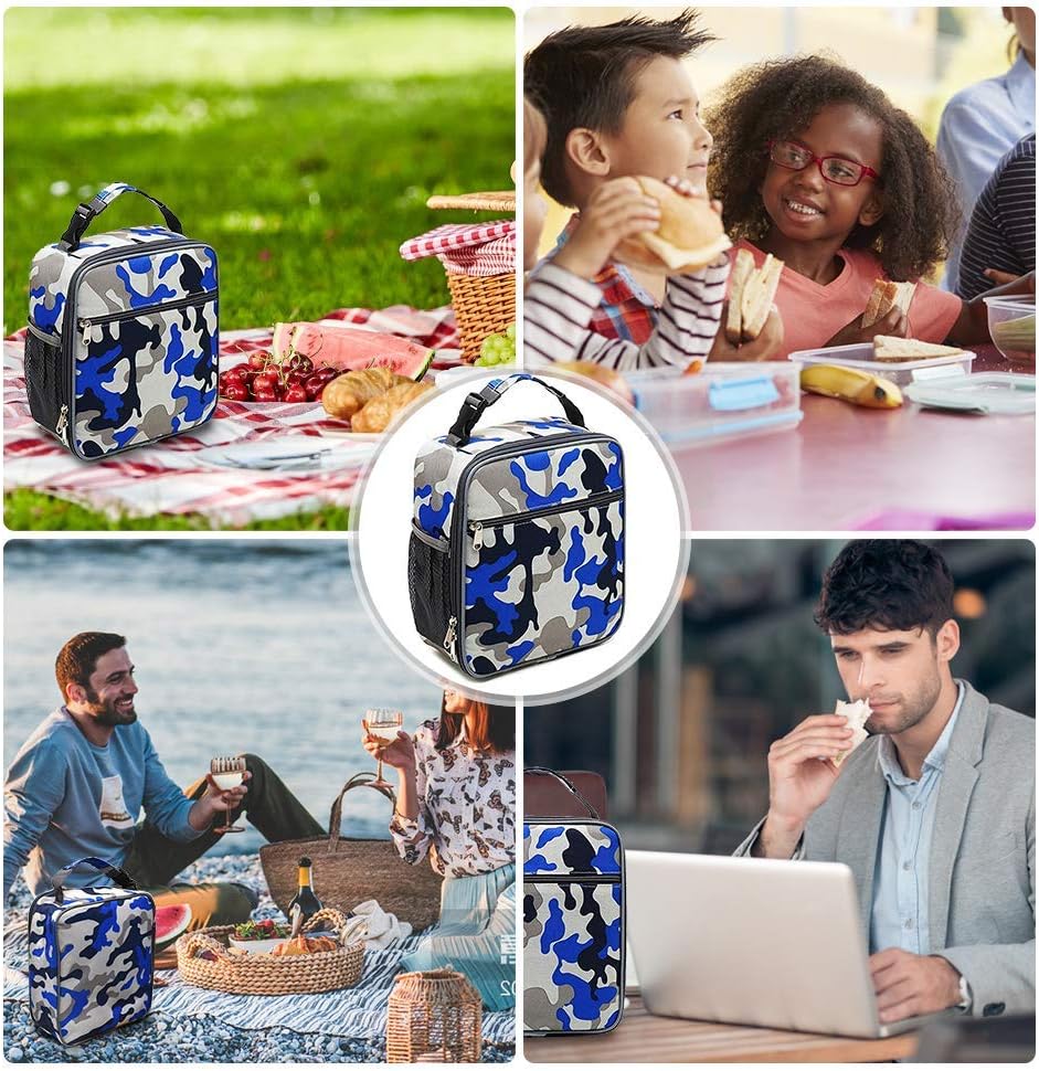 Thumbnail 5 de IWTTWY Insulated Lunch Bag Camouflage Cooler Bag (Camo Blue)