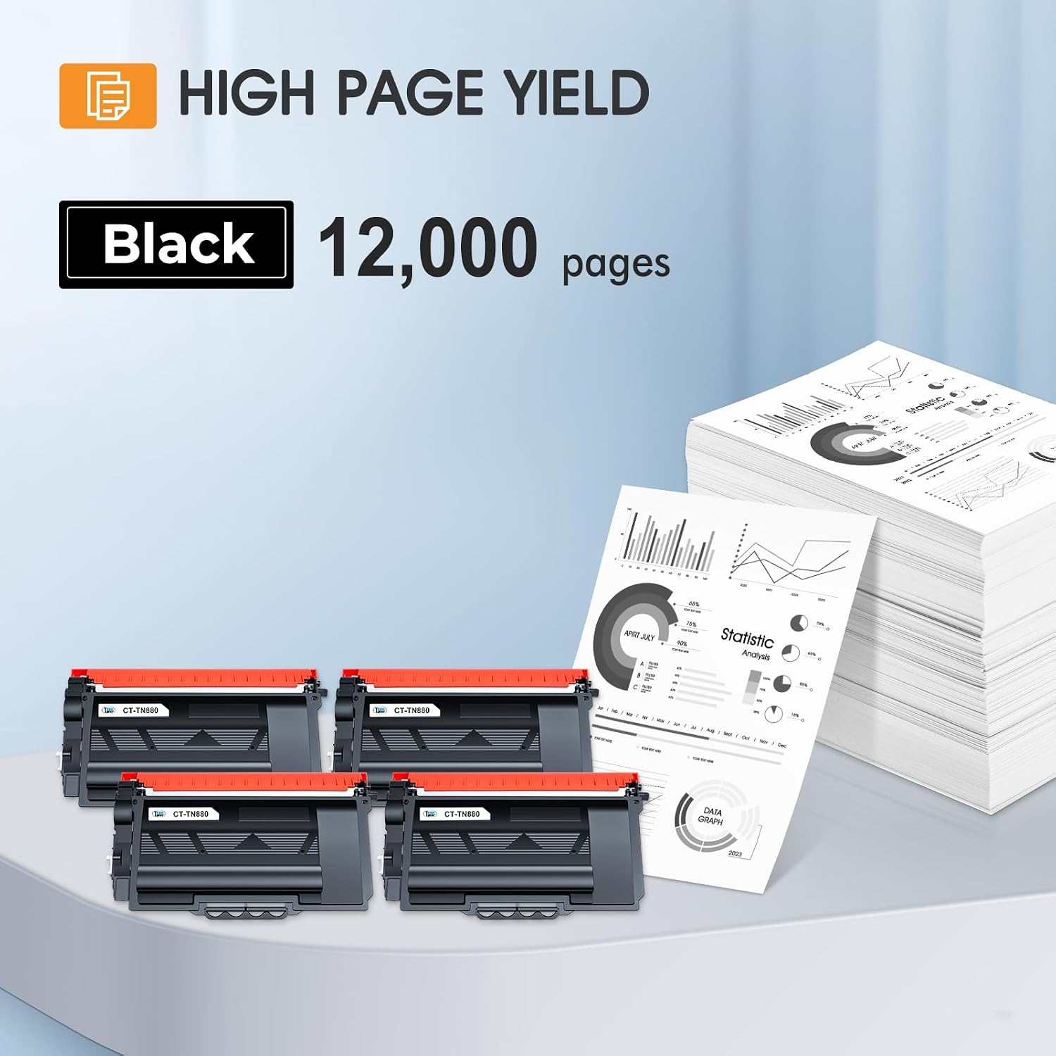 Detalle de TN880 Compatible Toner Cartridge 4-Pack