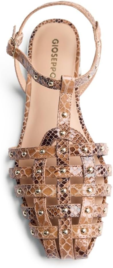 Detalle de GIOSEPPO Femme Ottertail Chaussure Baby — Sandales en cuir à imprimé serpent