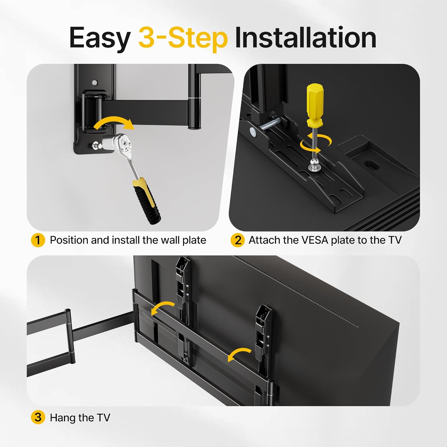 Thumbnail 5 de monTEK Full Motion Corner TV Wall Mount for 55-90 Inch TVs