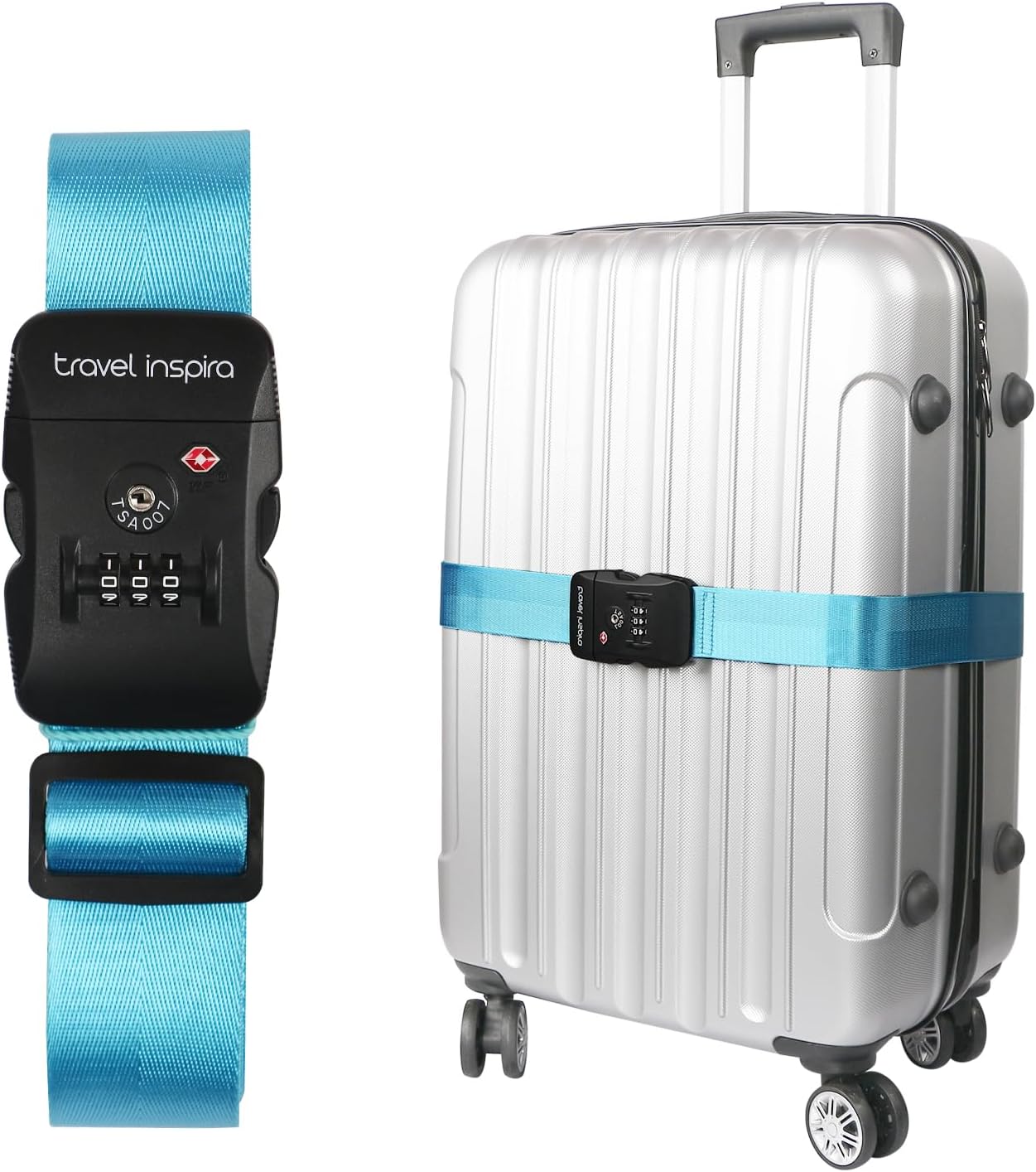 Thumbnail 6 de Travel Inspira TSA-Kofferband Neon Grün – verstellbar 103–200 cm, Kofferband mit Zahlenschloss für 20–32 Zoll Koffer