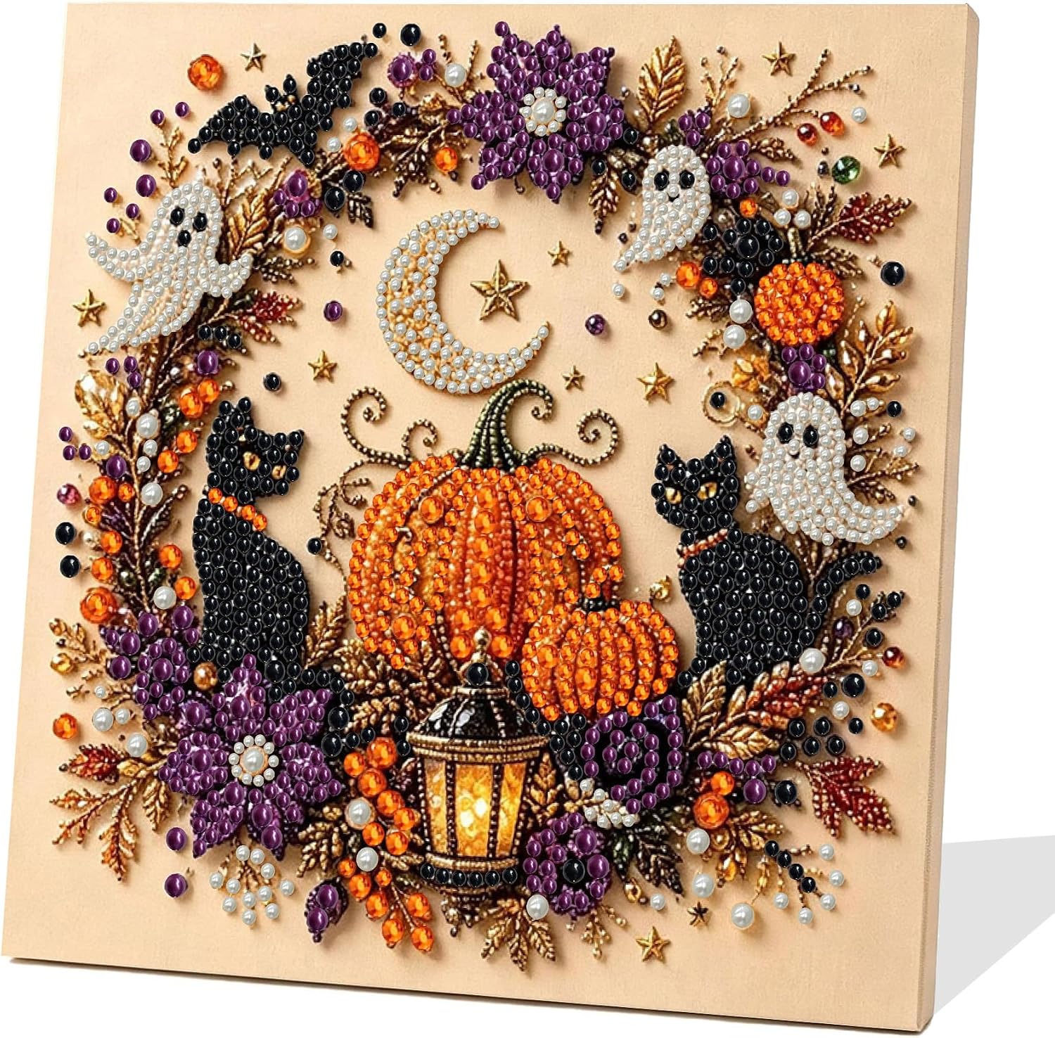 Detalle de Black Cat Pearl Diamond Art Kit, 10x10 in
