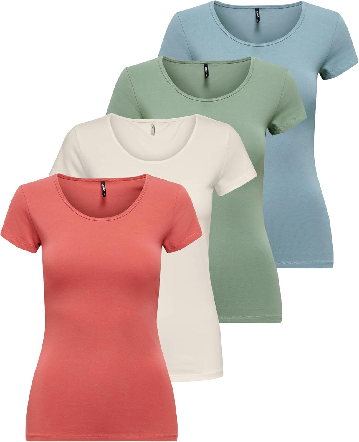 Thumbnail 6 de ONLY Damen Onllive Love S/S O-Neck Top JRS Blouse – 3er Pack, Slim Fit
