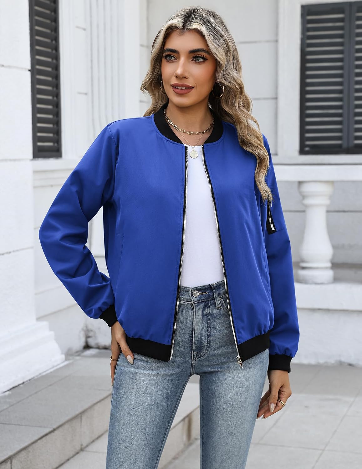 Detalle 2 de HOTOUCH Women's Bomber Jacket, Polyester