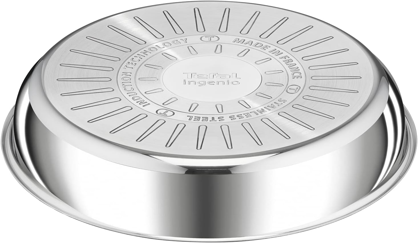 Detalle de Tefal Ingenio Preference Poêle 26 cm – Induction, Revêtement antiadhésif Titan 6X, Acier inoxydable, Empilable, Indicateur Thermo-Signal