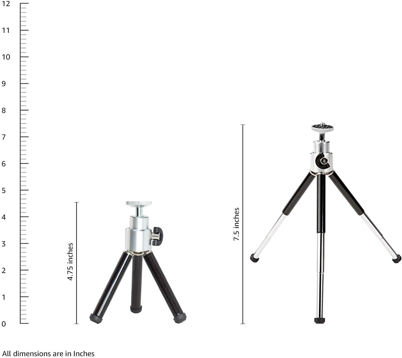 Thumbnail 4 de Amazon Basics mini trépied léger extensible 19,0 cm (jusqu’à 0,5 kg) – noir