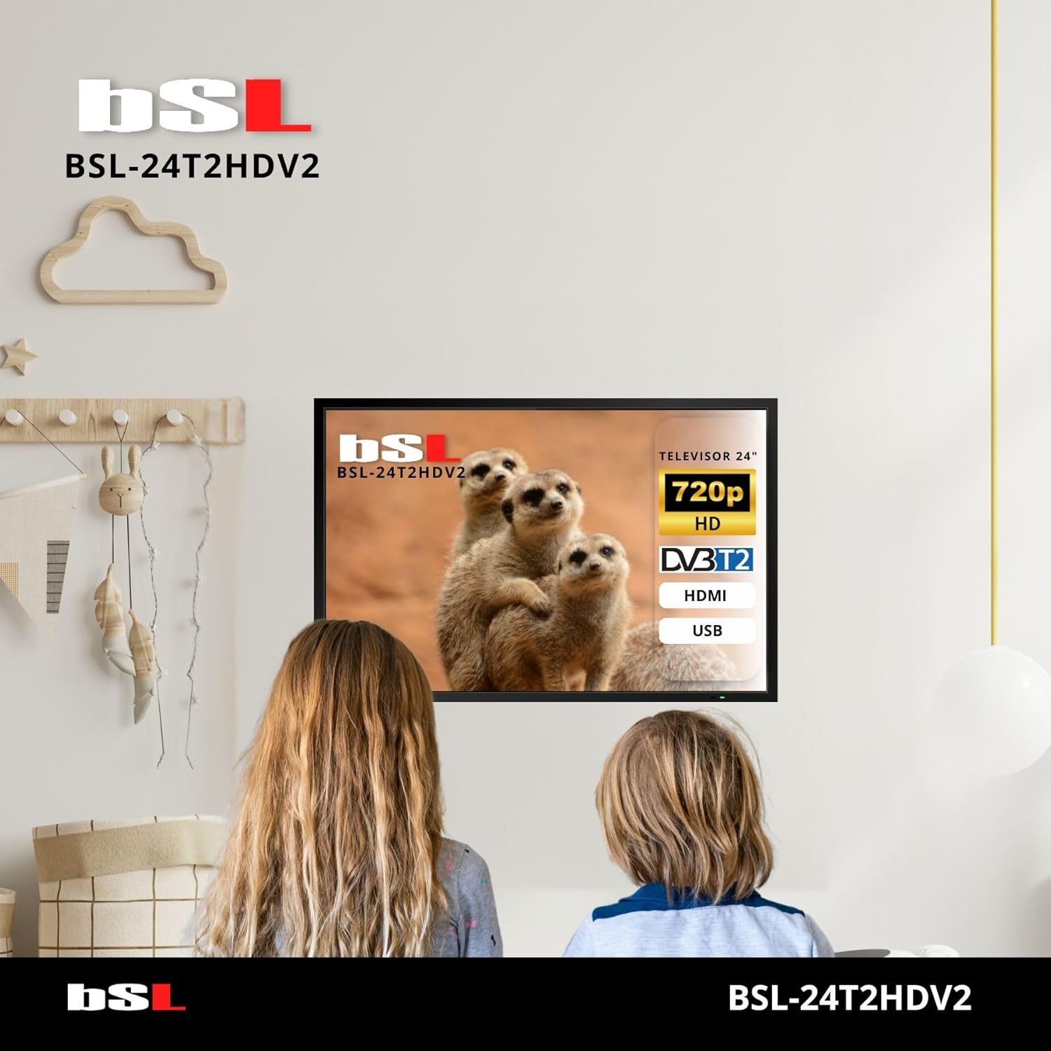 Thumbnail 5 de TV 24" BSL-24T2HDV2: LED HD 1366x768, DVB-T2/S2, 60 Hz, USB e HDMI