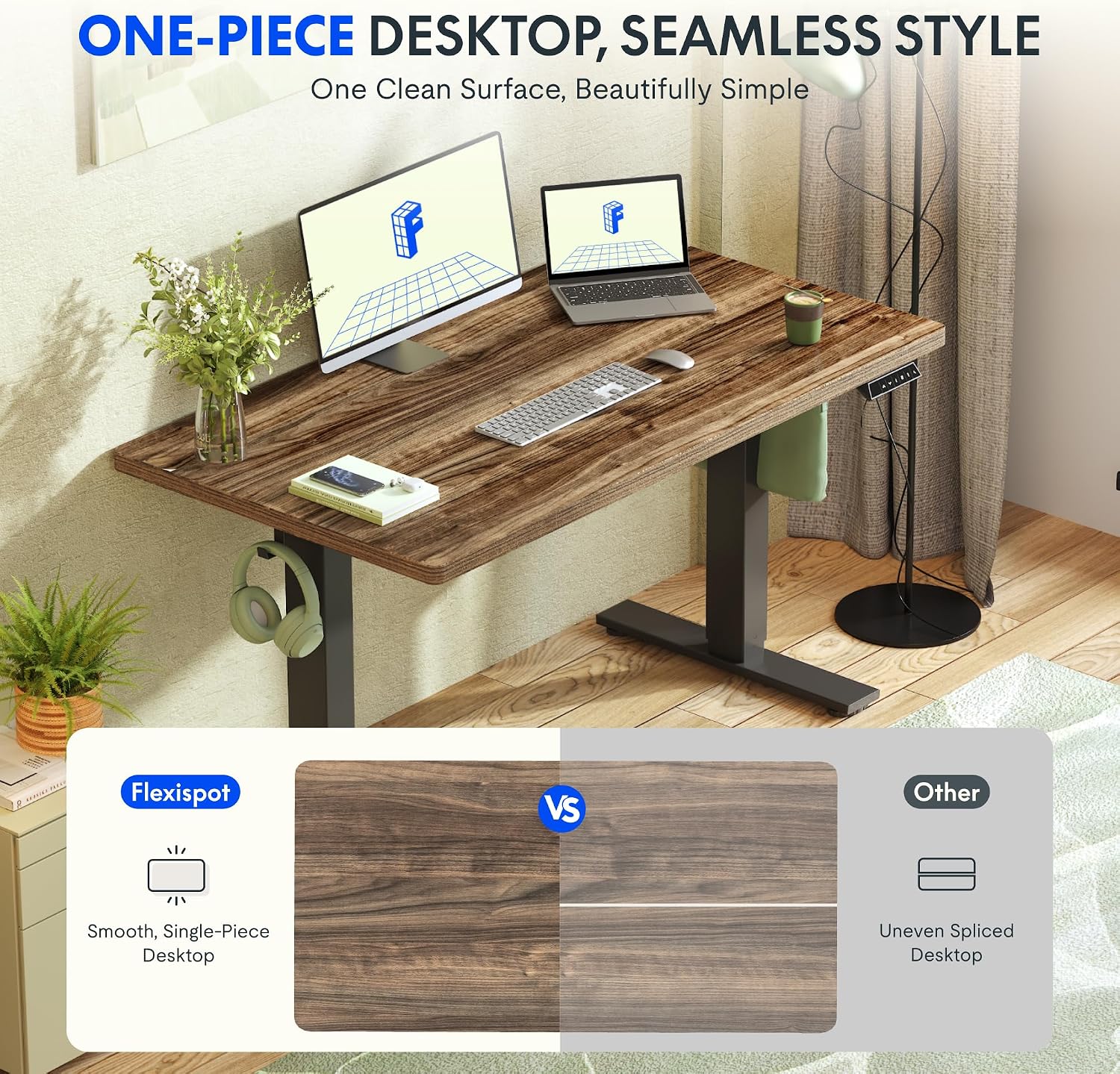 Detalle 1 de FLEXISPOT Höhenverstellbarer Schreibtisch 140×80 cm