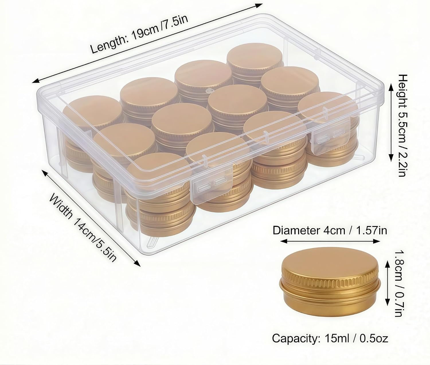 Detalle de LJY Aluminum Tins 0.5 oz