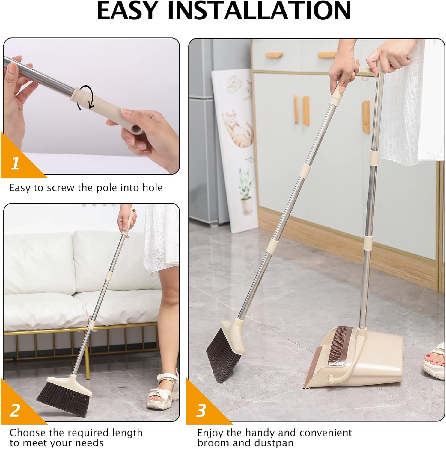 Thumbnail 2 de XXFLOWER Long Handle Dustpan and Brush Set
