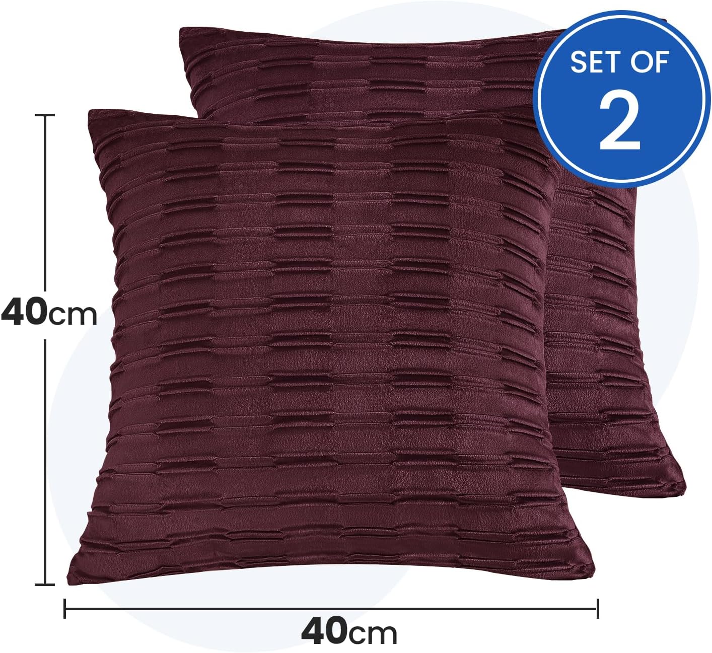 Thumbnail 6 de Ystyle Housse Coussin 40x40, Lot de 2 Velours avec fermeture invisible – 8 couleurs
