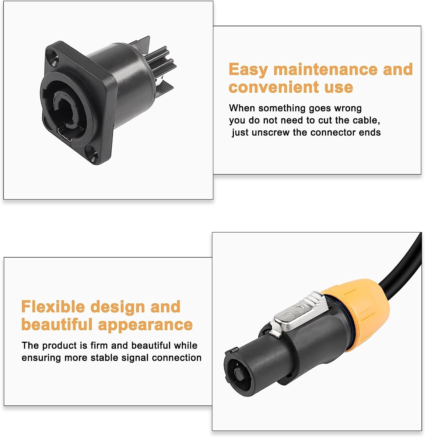 Thumbnail 3 de XMSJSIY Powercon 3‑pin 20A 250V speaker connector 🎧